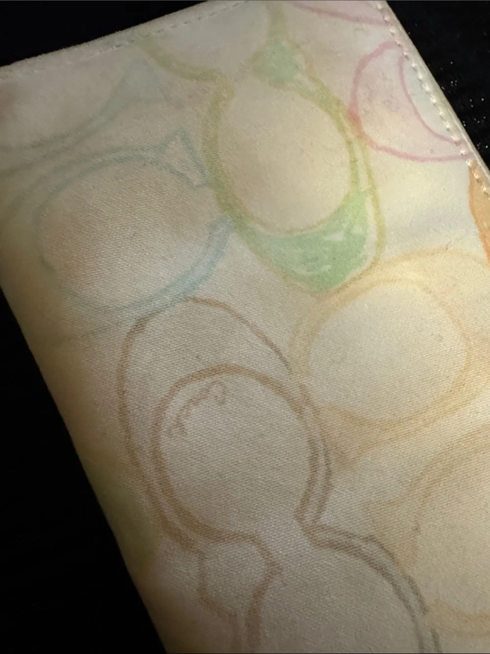 Coach Hamptons y2k vintage pastel scribble pattern zip around wallet